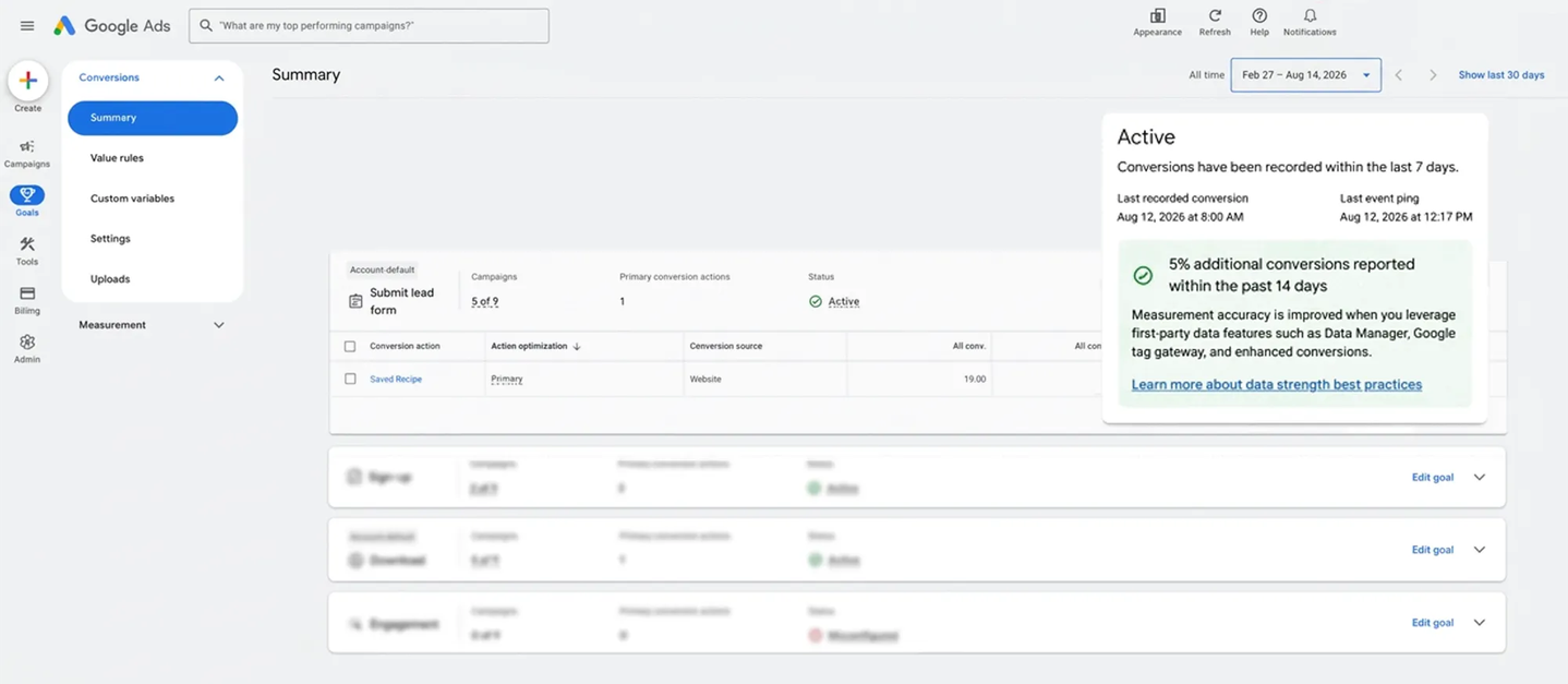 Google Data Manager diagnostic updates